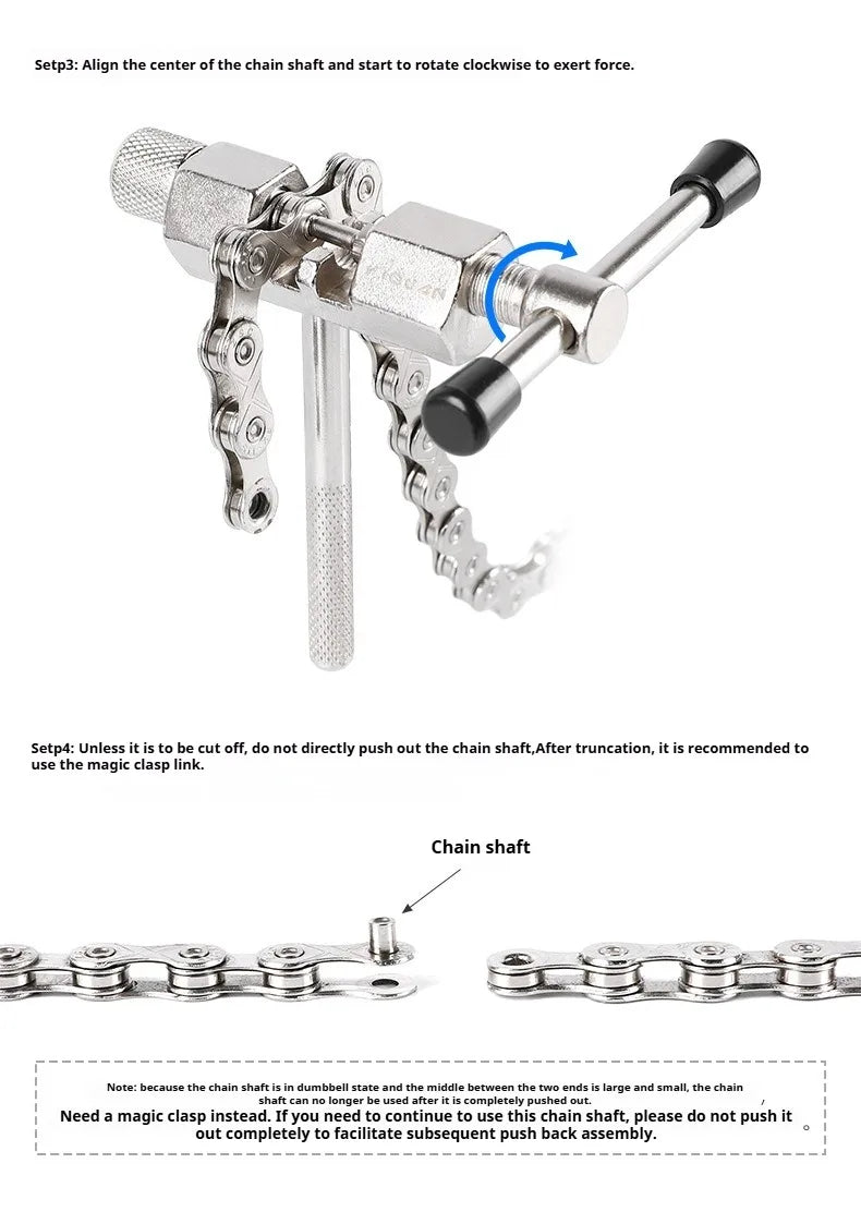 Mountain Bike Chain Cutter Chain Unloader With Nickel Plated Top Pin All Steel Chain Remover Road Bike Chain Removal Tool