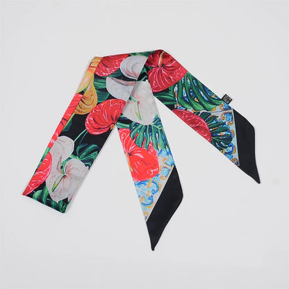 2024 New Luxury Brand Scarf Tarot Women Scarf Bag Hair Skinny Silk Scarves Design Foulard Neckerchief Headband For Ladies