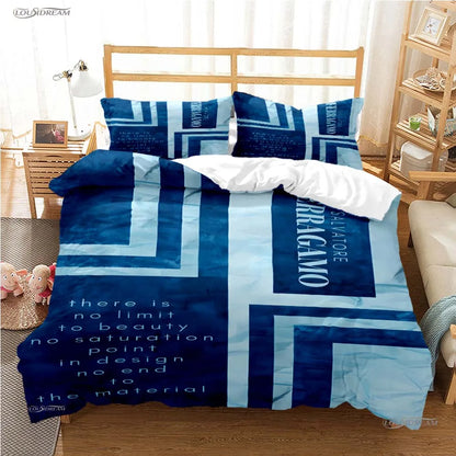 Fshion Luxury Brand Casal All Season Duvet Cover Comforter Bedding Set Soft Quilt Cover and Pillowcases Single/Double/Queen/King