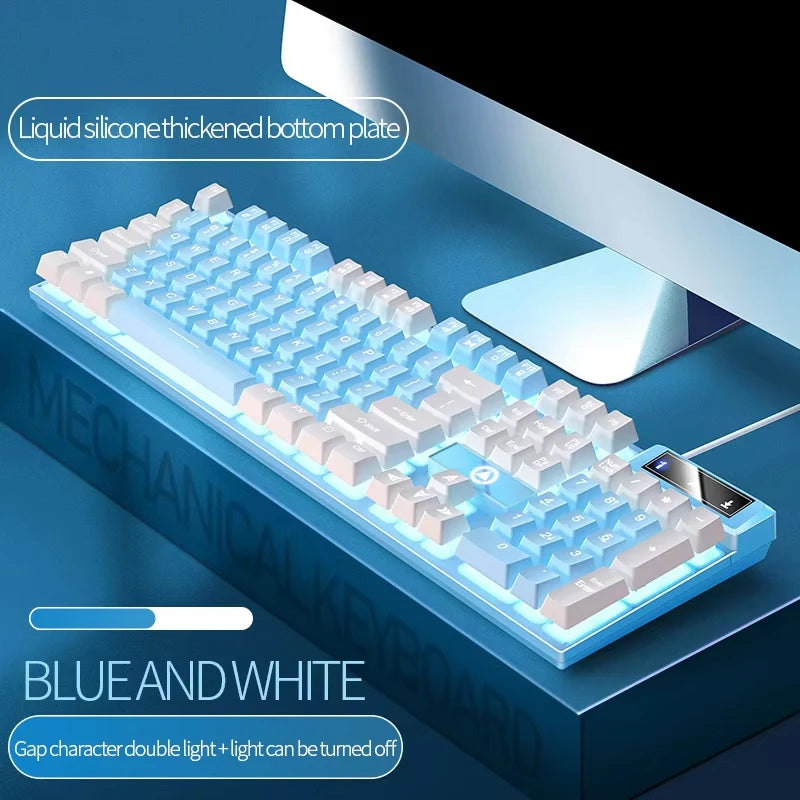 Mechanical Feel Wired Gaming Keyboard Mixed RGB Backlit Keyboard Support Waterproof For Gamer For PC Laptop Desktop E-Sport