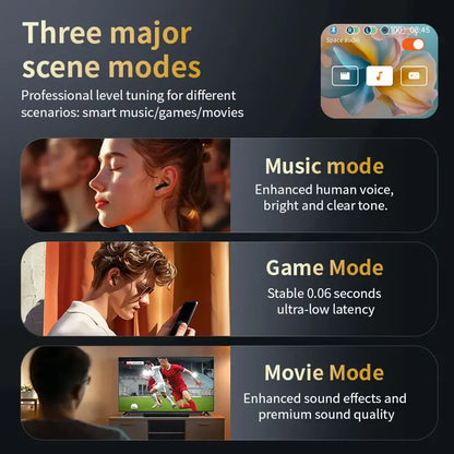 Lenovo V10 Touch Screen Headphones ANC Bluetooth 5.4 Noise Cancelling Earphones HiFi Stereo Wireless In-Ear ENC Earbuds With Mic