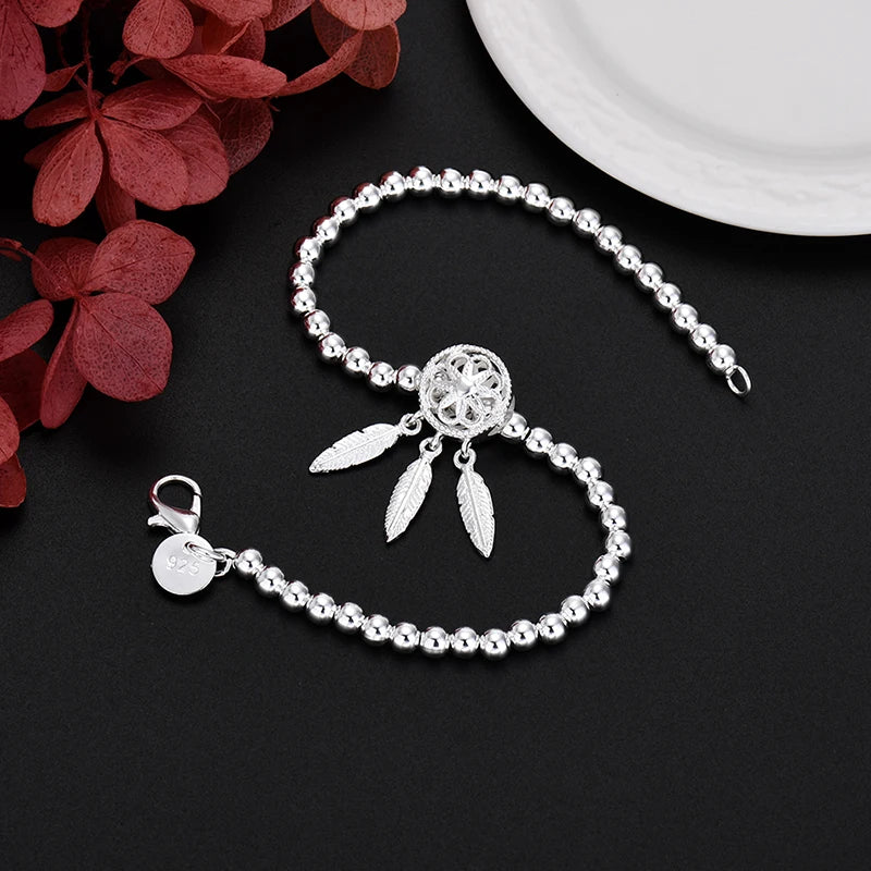 Fine 18K Gold Bracelet Beads Chain Dream For Women Luxury Fashion Party Wedding Jewelry Lovers Gift Charms