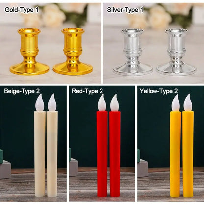 Creative LED Flameless Candles Lights Wedding Birthday Party Simulation Candles Lamp Long Electric Flickering Candlesticks