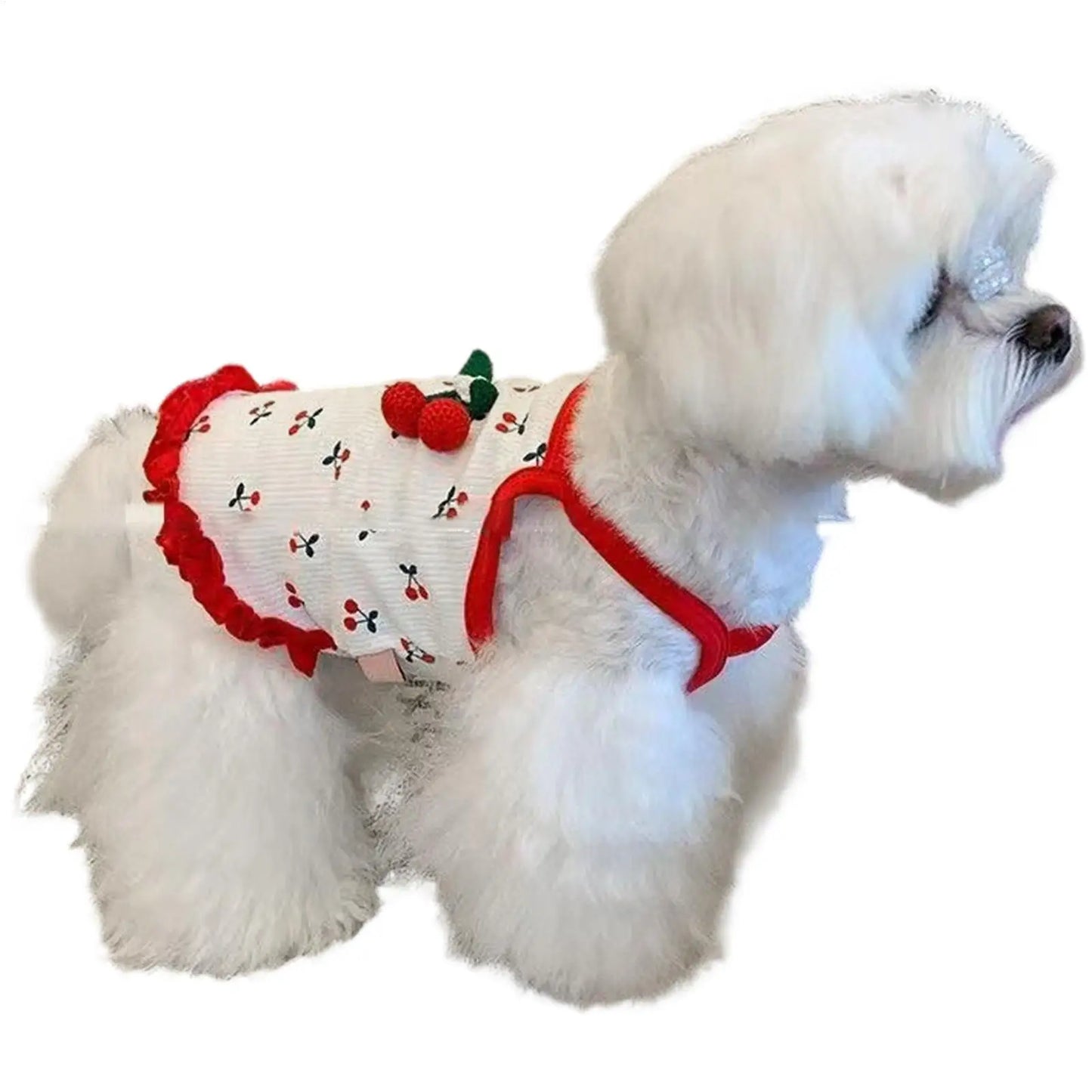 Dog Vest Cute Cherry Clothing for Small Dog Vest Summer Cat Dog Vest pet Clothes for Dog Breathable Soft Cat Clothes Pet Supplie
