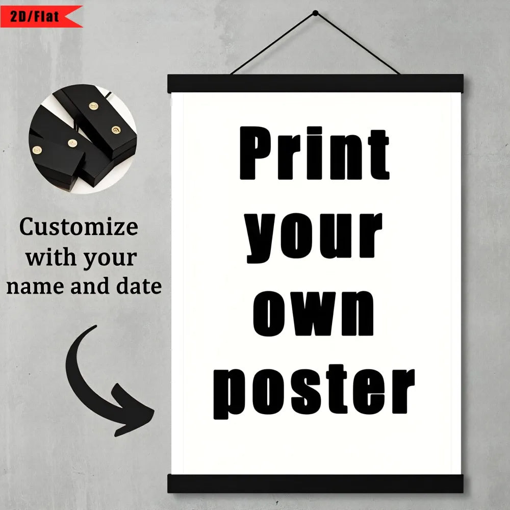 Customized Poster Decorative Painting Comes with a Magnetic Black Hanging Frame, a Simple Style Home Decoration Hanging Poster