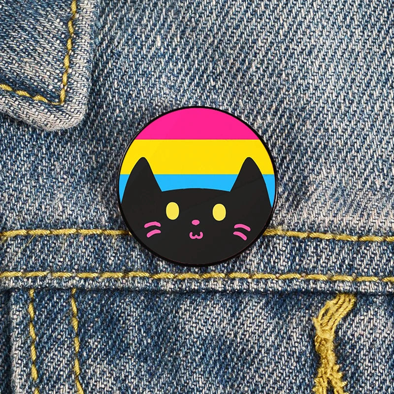 Lapel teacher tote Bag backpacks Badge Cartoon gift Pines Brooch for women Non Binary Pride cat Pins Custom cute Pines Shirt