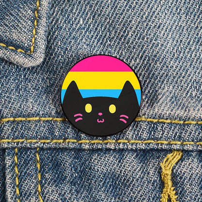 Lapel teacher tote Bag backpacks Badge Cartoon gift Pines Brooch for women Non Binary Pride cat Pins Custom cute Pines Shirt