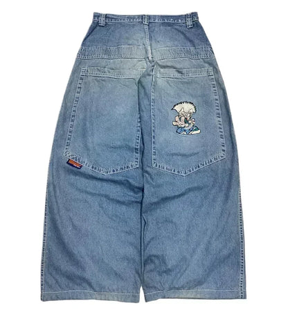 American Fashion Trend Joker Best Sell Special Spot Jeans Women Street Y2K New Punk Oversized Wide-leg Pants Unisex Casual Jeans