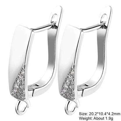 Juya 18K Gold Silver Plated Fastener Bales Fixture Earring Hook Locks For DIY Women Fashion Crystal Agate Charms Earrings Making