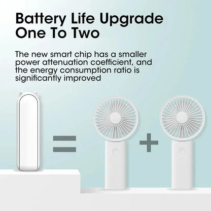Portable Fan Super Mini Handheld Fan USB Rechargeable Fan Foldable Hand Held Small Pocket Fan with 2000mAh Power Bank 3 Gears