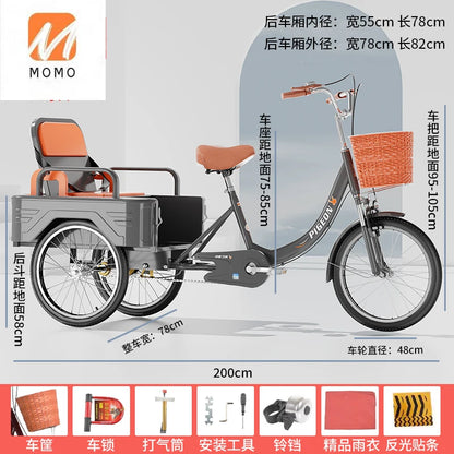 Tricycles for elderly people, pedals, pedals, variable speed bicycles for elderly people, rickshaws for transportation,