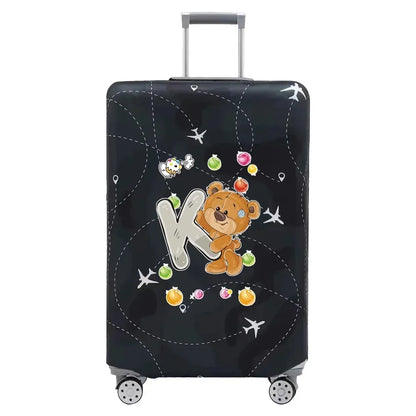 Travel Suitcase Set Is Suitable for 18-32 Inch Stretch Fabric Covers Travel Accessories Luggage Protection Covers Bear Printing