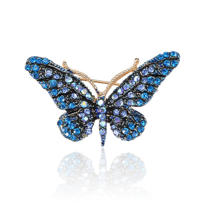 Beaut&Berry Trendy Shiny Rhinestone Butterfly Brooches for Women Unisex Insect Pins Casual Party Accessories New Gifts Friends