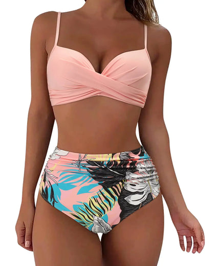Sexy High Waist Bikini Swimsuit 2024 Woman Push Up Swimwear Leopard Bikinis Sets Brazilian Women Bathing Suit Beach Red Biquini