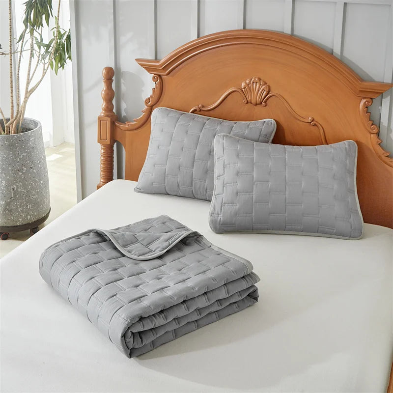 Quilt Bedding Sets, Lightweight Soft Bedspread Coverlet with Pillow Cases, Quilted Blanket Thin Comforter Bed Cover, All Season