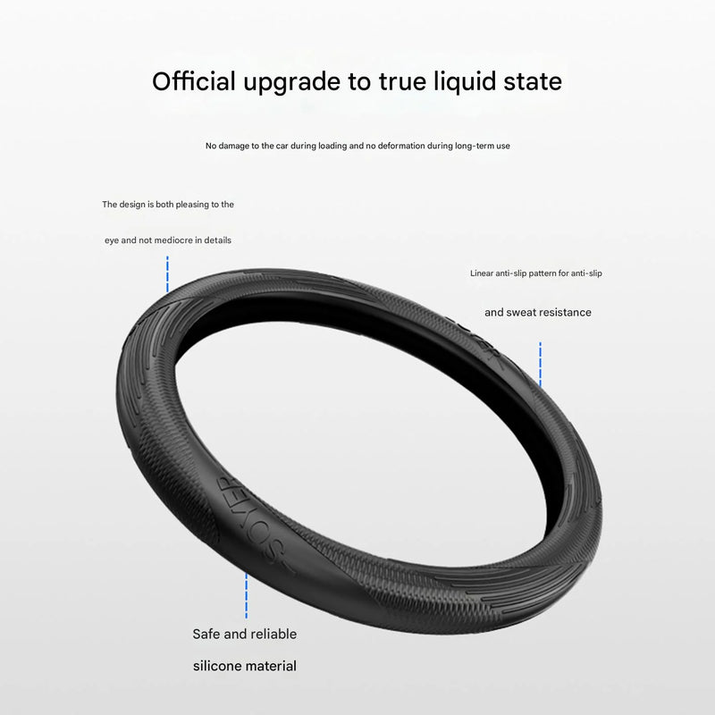 Car steering wheel cover silicone summer non-slip sweat-absorbent high-end handlebar cover protective cover four seasons protect