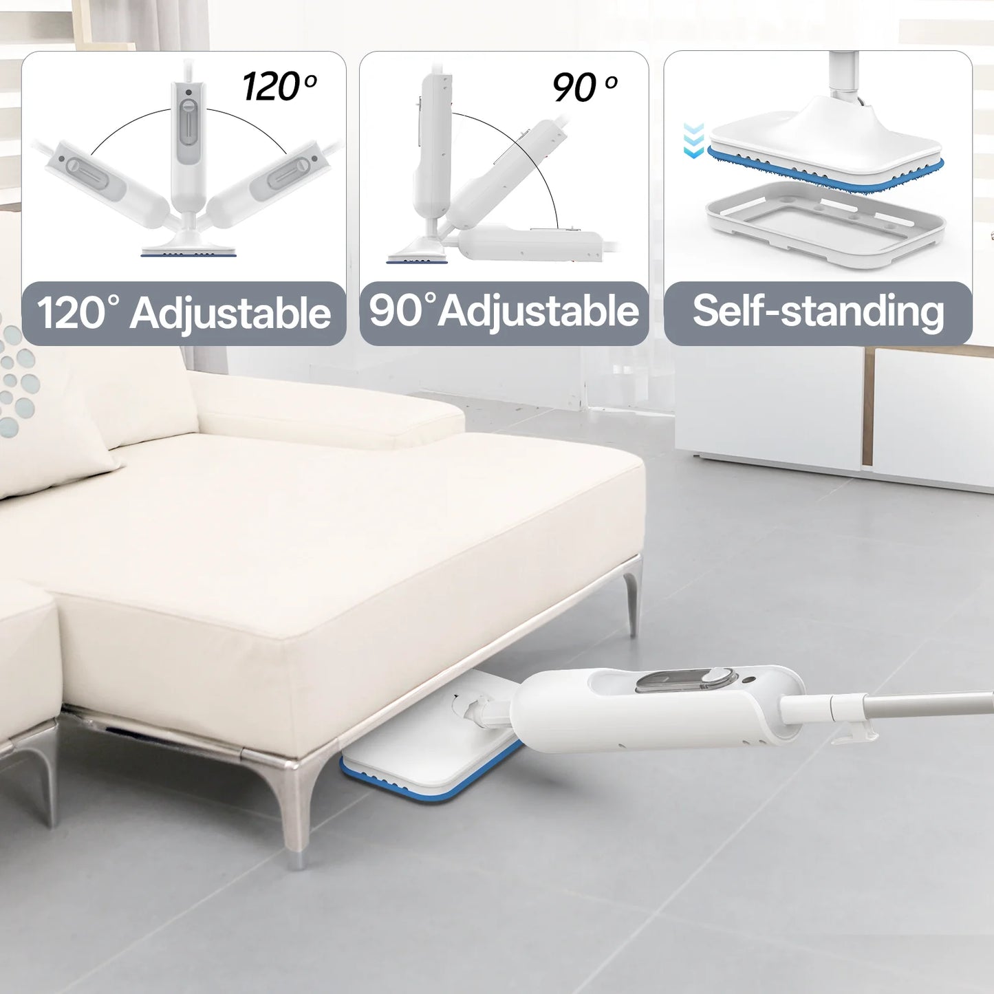 Vastorm Steam Mop Powerful 6 in 1 Handheld Scrubbing Steam Vacmop Detachable Floor Steam Cleaner High Temperature for Hardwood Floor Marble Floor Kitchen Carpet-F2