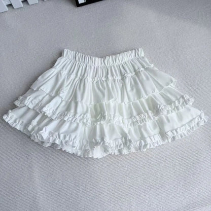 Sweet And Spicy High Waist Puffy Half-length Skirt for Women Anti-exposure Bow-knot Short Cake Skirt Spring Summer New Style