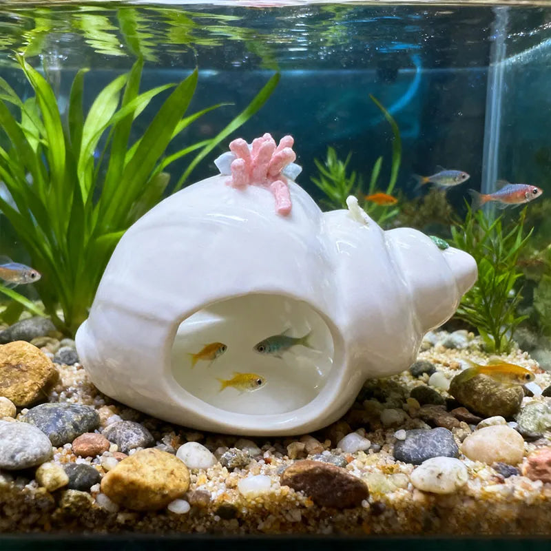 Ceramic aquarium ornament, designed for fish to rest on, adding a touch of nature to your aquarium
