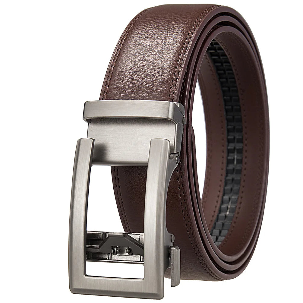 Business Belts for Men Genuine Leather Automatic Men Belt Luxury Waist Strap Designer Belts Male High Quality Fashion Formal