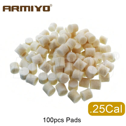 Armiyo .17Cal 5.56mm ~ 9mm .45Cal 100Pcs Wool Felt Polishing Pad Without Hole Bore Mop Brush Pipeline Cleaning Oiling Tool