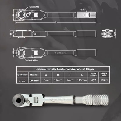 1/4-inch Ratchet Wrench Set, Multi-Angle Design, Portable Hand Repair Tool Kit, for Confined Spaces & Daily Repairs