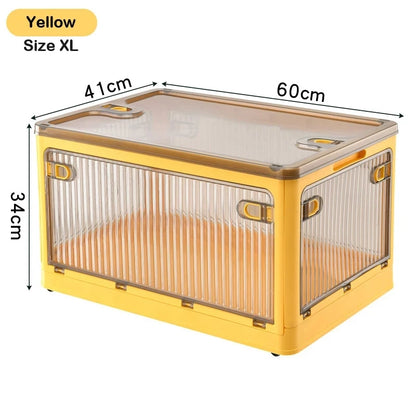 Foldable Storage Box Closet Organizer with Wheels Outdoor Stackable Sundries Organizer Clothes Quilts Toys Books Storage Box