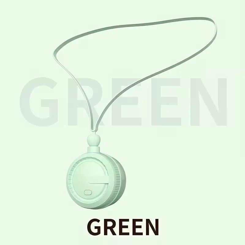 Portable Neck Fan (USB Rechargeable) – Mini Hands-Free Fan with Powerful Airflow & Quiet Operation; Suitable for Outdoor Use