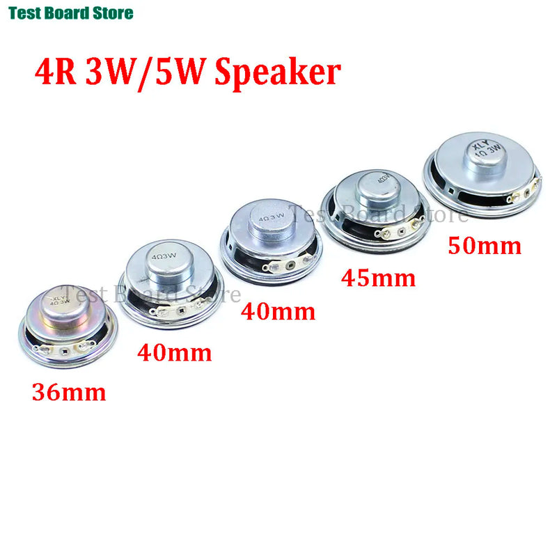 1Piece 4R 3W 5W Diameter 4cm/5cm Amplifier Loudspeaker 3 Watt 4 Ohm 36mm/40mm/45mm/50mm Speakers for Arduino