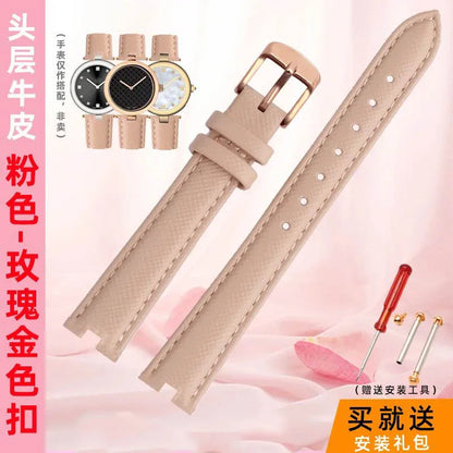 12mm 14mm For Gucci YA141401 YA141404 YA141505 Soft Cowhide Genuine Leather watchband GC women's watch strap Pink red bracelet