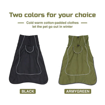 Pet Dog Dog Clothing Padded Cotton Clothing Medium and Large Dogs Waterproof Snow Thickened Warm Dog Coat Clothes Winter