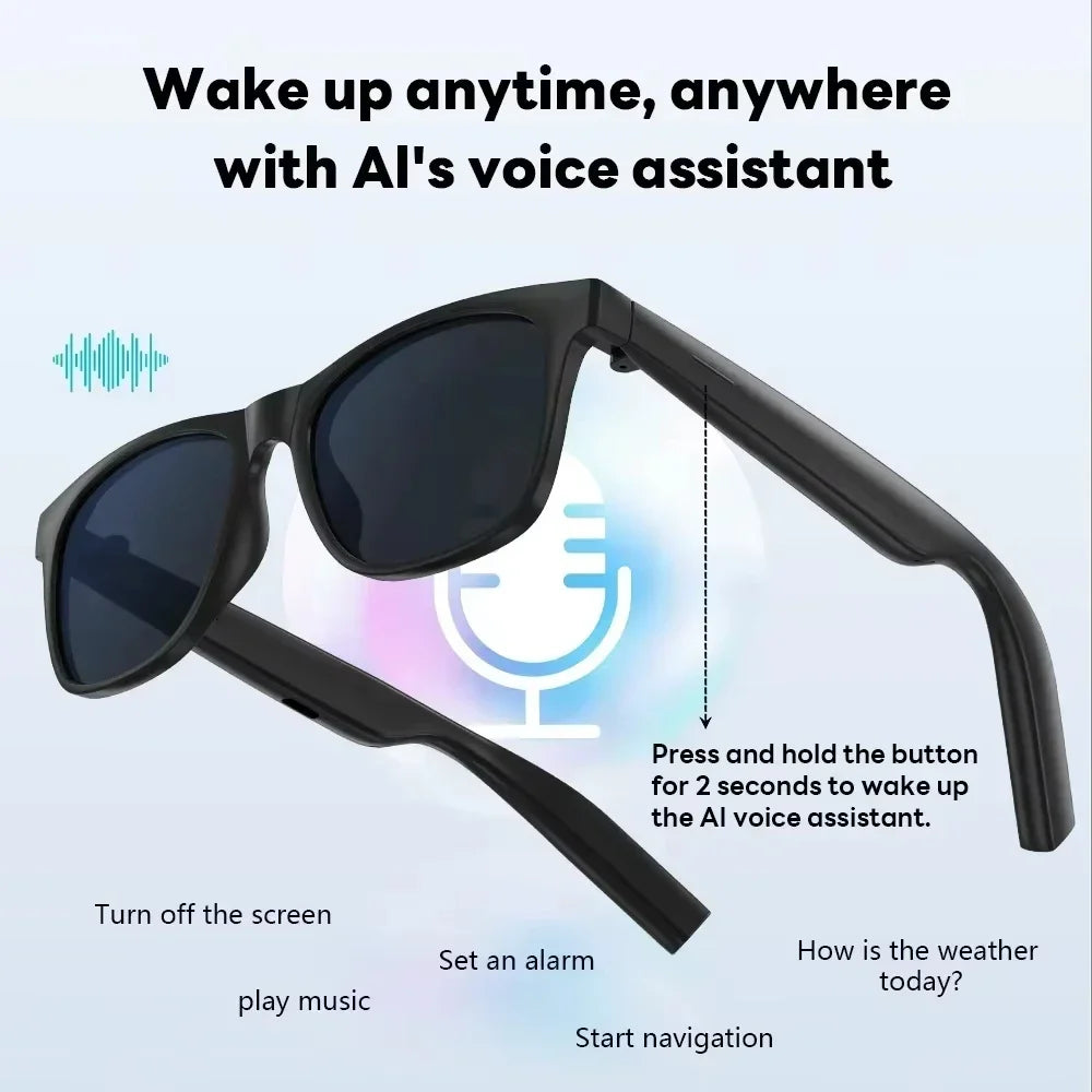 Lenovo 2026  8K HD AI Smart Sunglasses Touch Control Photo Recording Translator Voice Assistant Music Bluetooth Wireless Glasses