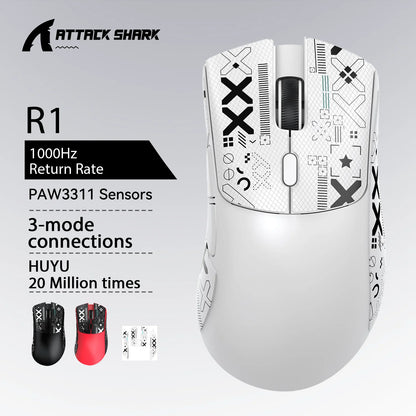 Attack Shark R1/X11 Wireless Gaming Mouse, 18K DPI PAW3311, Tri-Mode Bluetooth/2.4GHz/Wired, Lightweight, Macro Gaming Mouse