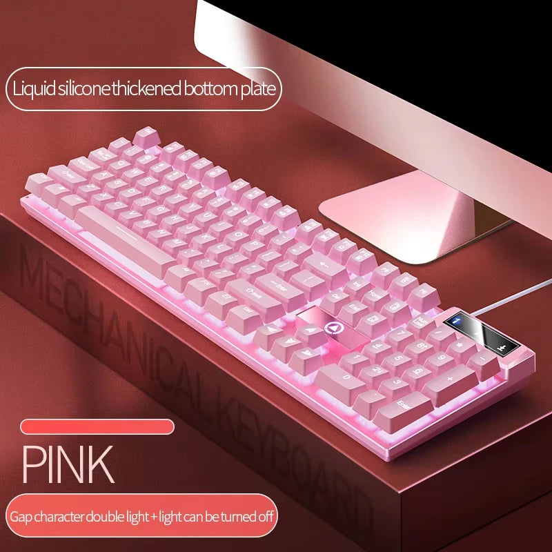 Mechanical Feel Wired Gaming Keyboard Mixed RGB Backlit Keyboard Support Waterproof For Gamer For PC Laptop Desktop E-Sport