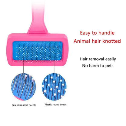 All-in One Pet Grooming Tool -Soft Bristle & Needle Combination Brush, Ideal for Rabbit,Dutch Pig, Guinea Pig  Small Animal Care