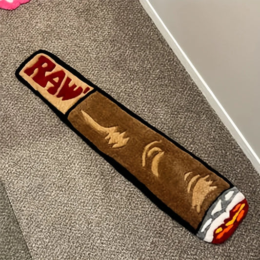 VIKAMA Modern Cigarette Shaped Floor Mat Living Room Bedroom Resting Area Soft and Machine Washable Home Decoration