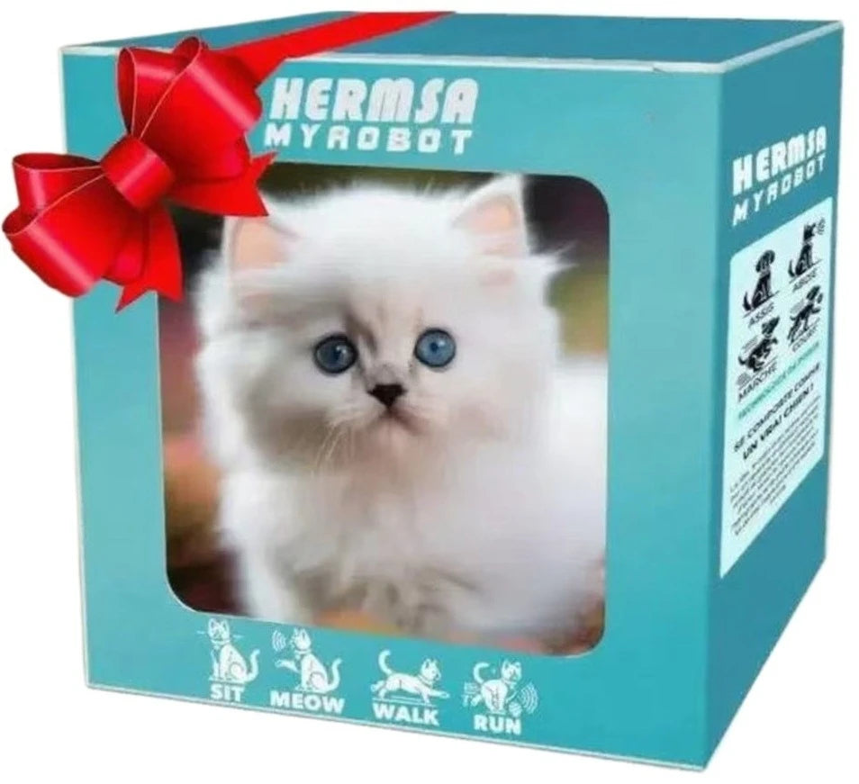 Smart Electric Plush Cat Toy Realistic Walking Purring Stuffed Animal Cute Interactive Pet Doll Kids Birthday for Boys Girls