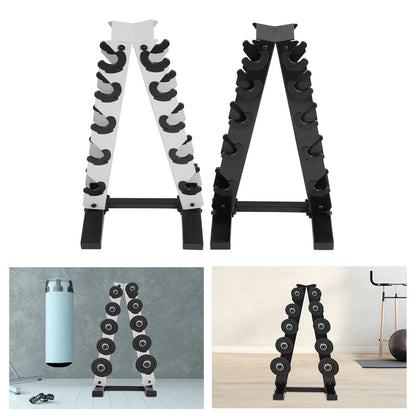 5 Layers A-Frame Stainless Steel Weight Holder for Home Gym Black/White For Storing Dumbbells In Homes, Hotels, Gyms