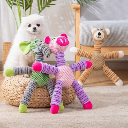 Plush Dog Toy, Cute Stuffed Animal Toy for Small Medium Dogs, Teething Chew Toy for Puppy, Interactive Playmate, Reduces Anxiety