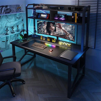 Storage Desktop Gaming Table European Wooden Computer Desks Home Office Furniture Student Writing Desk Integrated Desk Bookshelf