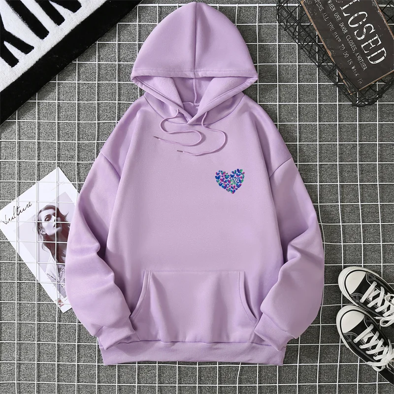 A Simple Depiction Of Love Printed Women Hooded Graphic Funny Hoodies O-Neck Loose Casual Tops Sport Street Fashion Sweatshirt