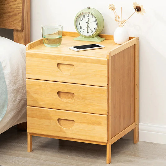 Simple solid wood bedside table, multi-layer drawer small cabinet, light luxury storage cabinet, simple bedside storage cabinet