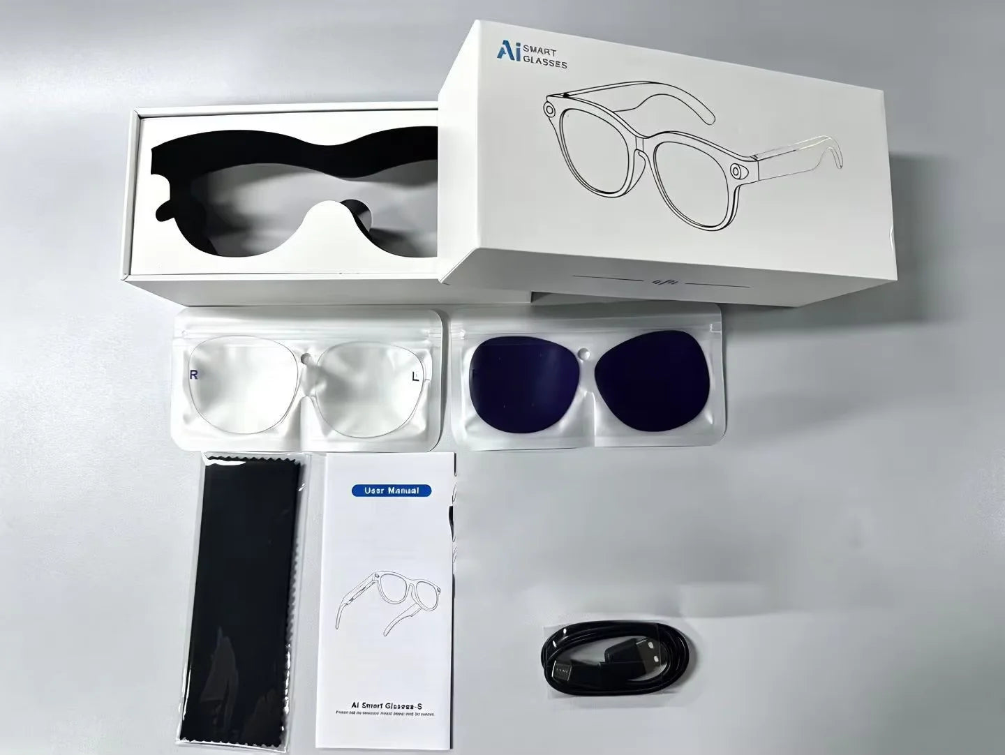 Lenovo 2026 New 8K AI Translation AI Smart Glasses Bluetooth Calling Music Player Camera Control Anti Blue Light Sunglasses