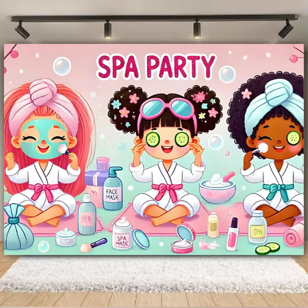 Girl's Birthday Party Supplies  Cosmetics Decorations Background Banners Disposable Cups Plates Knives Forks Spoon Gift Backdrop
