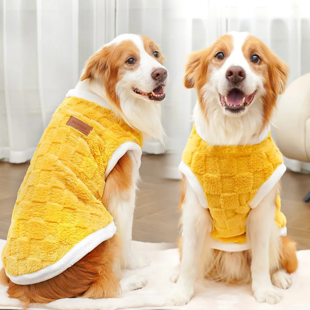 Pet dog clothes autumn and winter coat polar fleece warm sweater vest golden hair medium and large dog coat clothing supplies