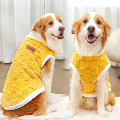 Pet dog clothes autumn and winter coat polar fleece warm sweater vest golden hair medium and large dog coat clothing supplies