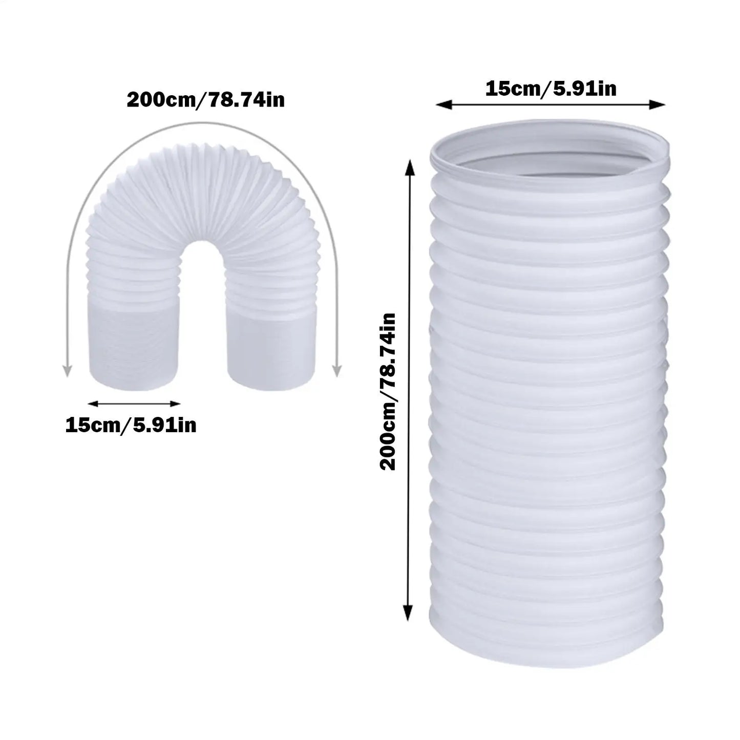 1.5/2/3 M Portable Air Conditioner Window Vent Kit AC Conditioner Exhaust Hose Universal Duct Extension Pipe Air System Vent