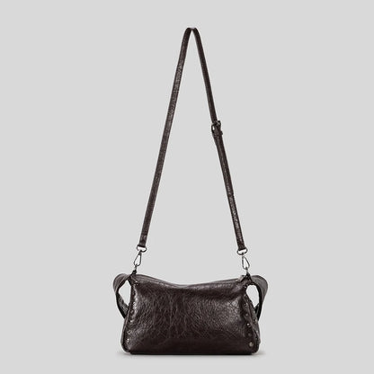 Vintage Rivet Women Shoulder Bags Motorcycle Style Underarm Bag Luxury Soft Pu Leather Crossbody Bag Retro Trend Handbags 2025