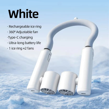 Portable Neck Fan High Speed Turbine Powerful Airflow Bladeless Cooling Fan Handheld Sport Fan for Travel Outdoor Wear