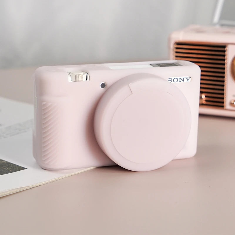 for Sony ZV1 Camera Soft Silicone Case Body Cover Protector Frame Skin for Sony ZV1 Camera ZV1 Glass Film Screen Protector